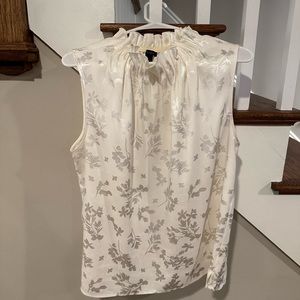 Ann Taylor ruffle neck sleeveless blouse